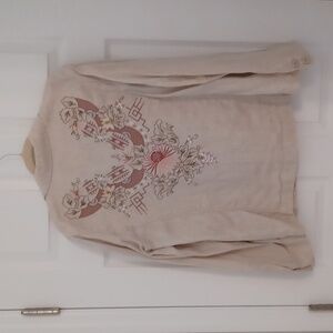 Liz Claiborne Embroidered Cream Jacket - Size Medium